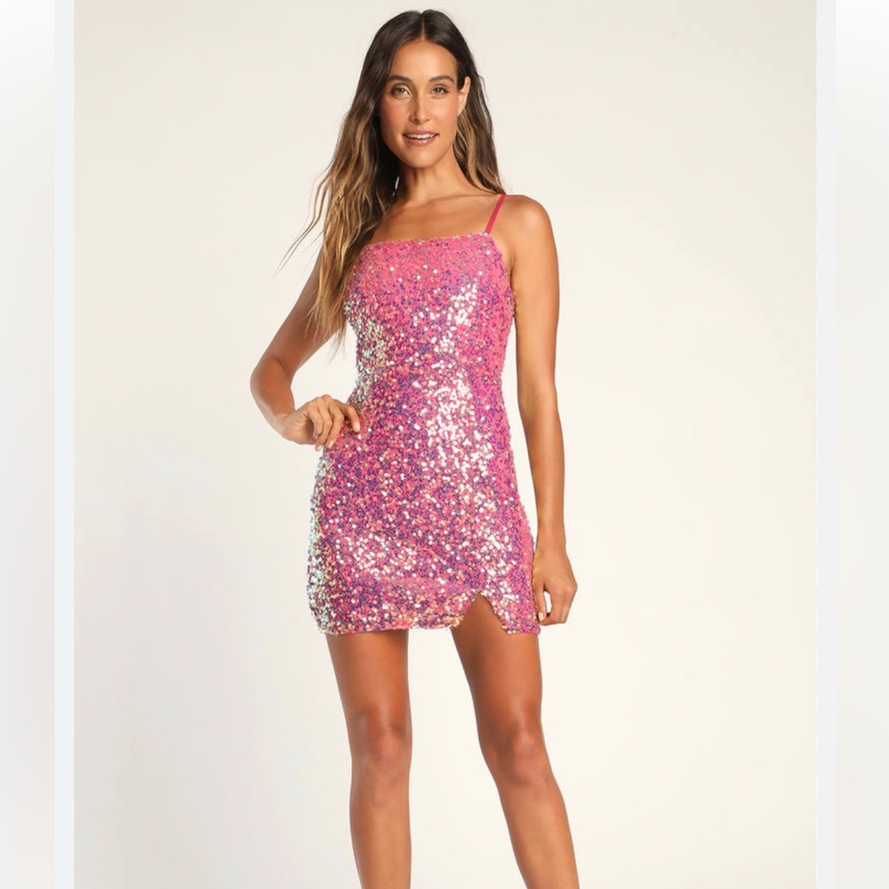 Lulus Pink Sequin Dress. Size medium. Wore once.